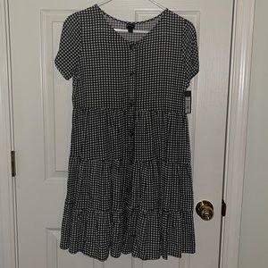 Art class black and white checkered dress